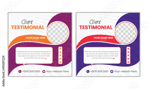 new and Stylish.  Client testimonial design. testimonial social media post design. Client feedback or client testimonial banner design.