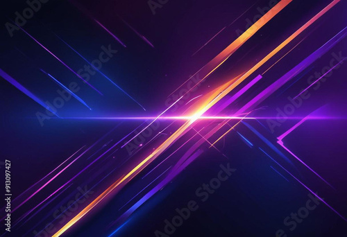Abstract square technology dark blue purple gradient background with digital geometric shape and line 