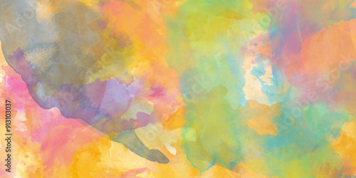 Abstract bright and shinny lovely soft color watercolor background, Beautiful and light color colorful background, Luxury soft watercolor background with watercolor stains.