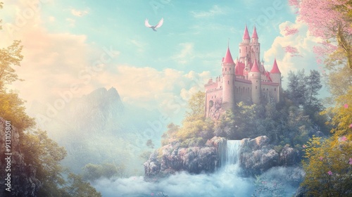 Whimsical Fairy Tale Castle Wallpaper