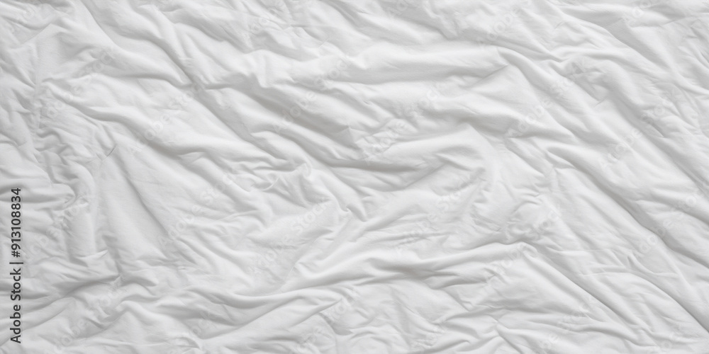 Fototapeta premium White wrinkled bedding sheet fabric texture background