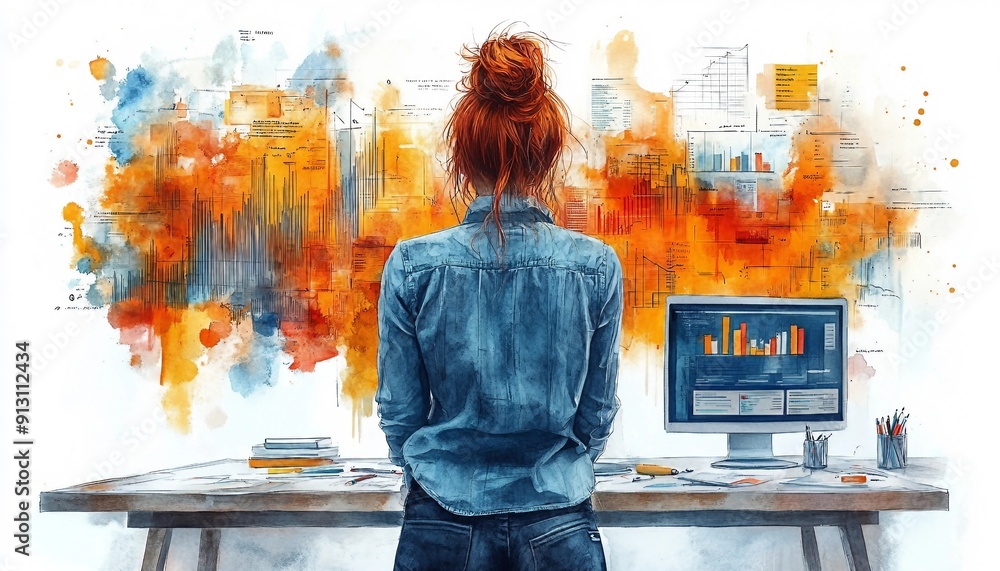 Expressive Hand-Drawn Business Concept Art: KPI Tracking Illustrations ...