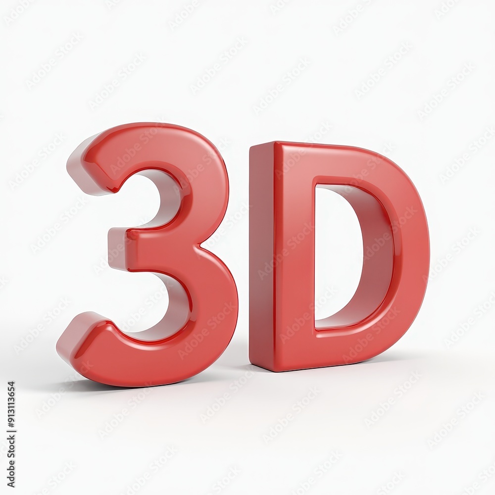 Red 3D letters on a white background. Red 3D letters on a white background.