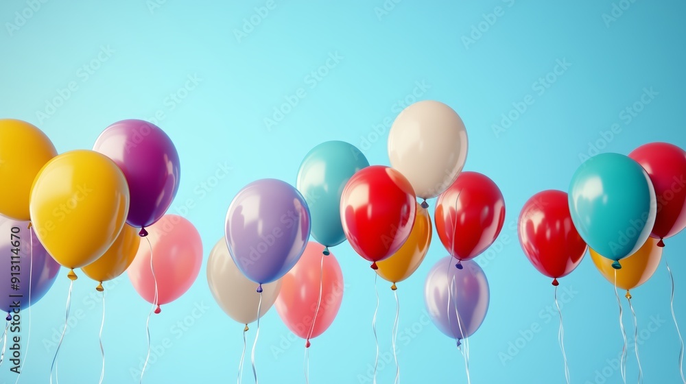A lot of helium balloon with copy space for text. A lot of helium balloon with copy space for text.