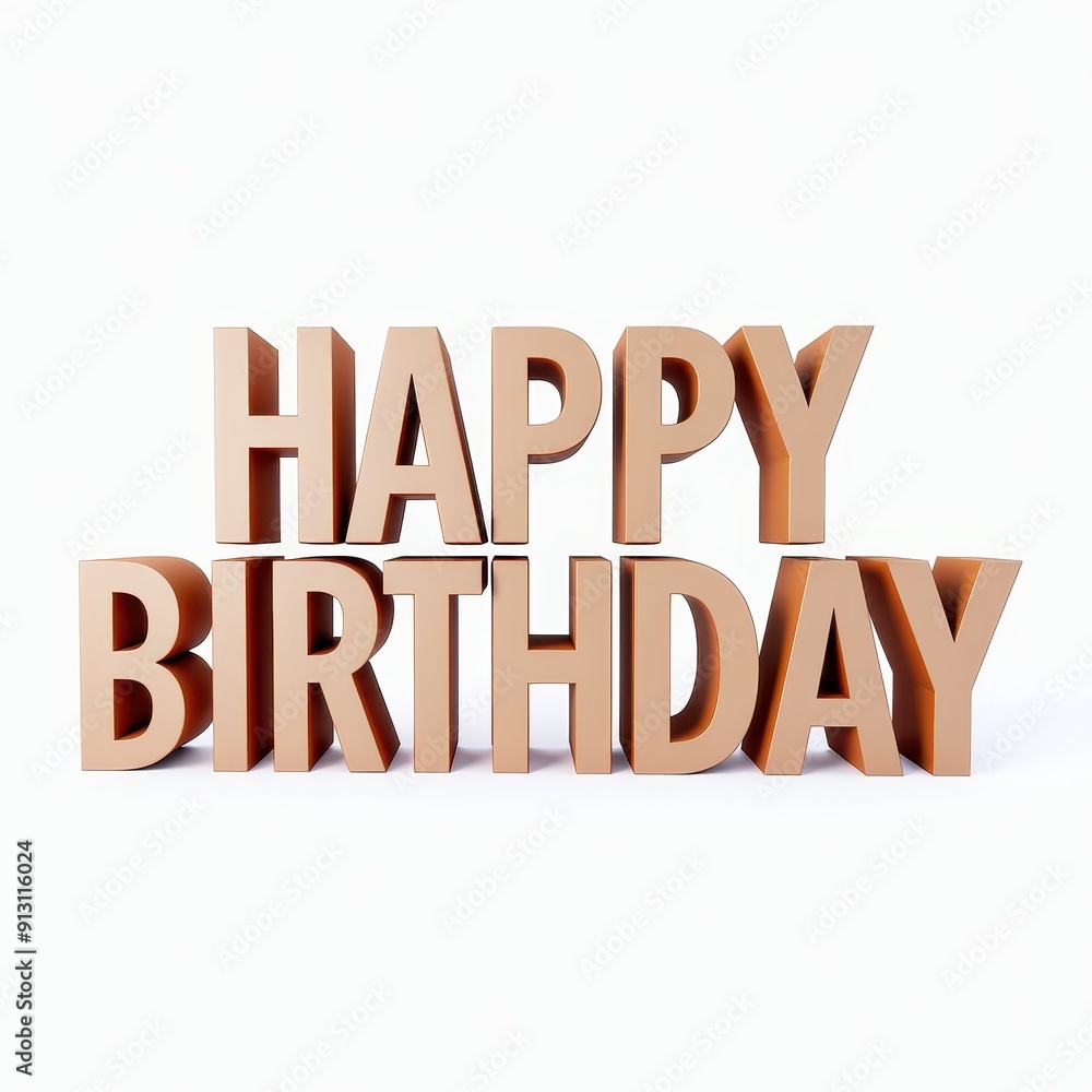 Happy Birthday typography, 3D rendered text effect. Celebration, event concept banner design. Happy Birthday typography, 3D rendered text effect. Celebration, event concept banner design.
