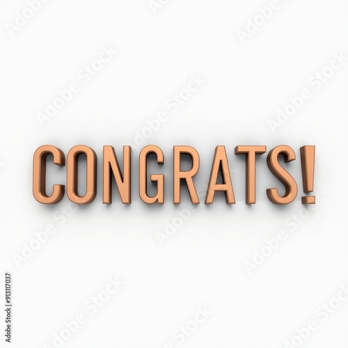 Congrats! text in bold, metallic letters on a white background.