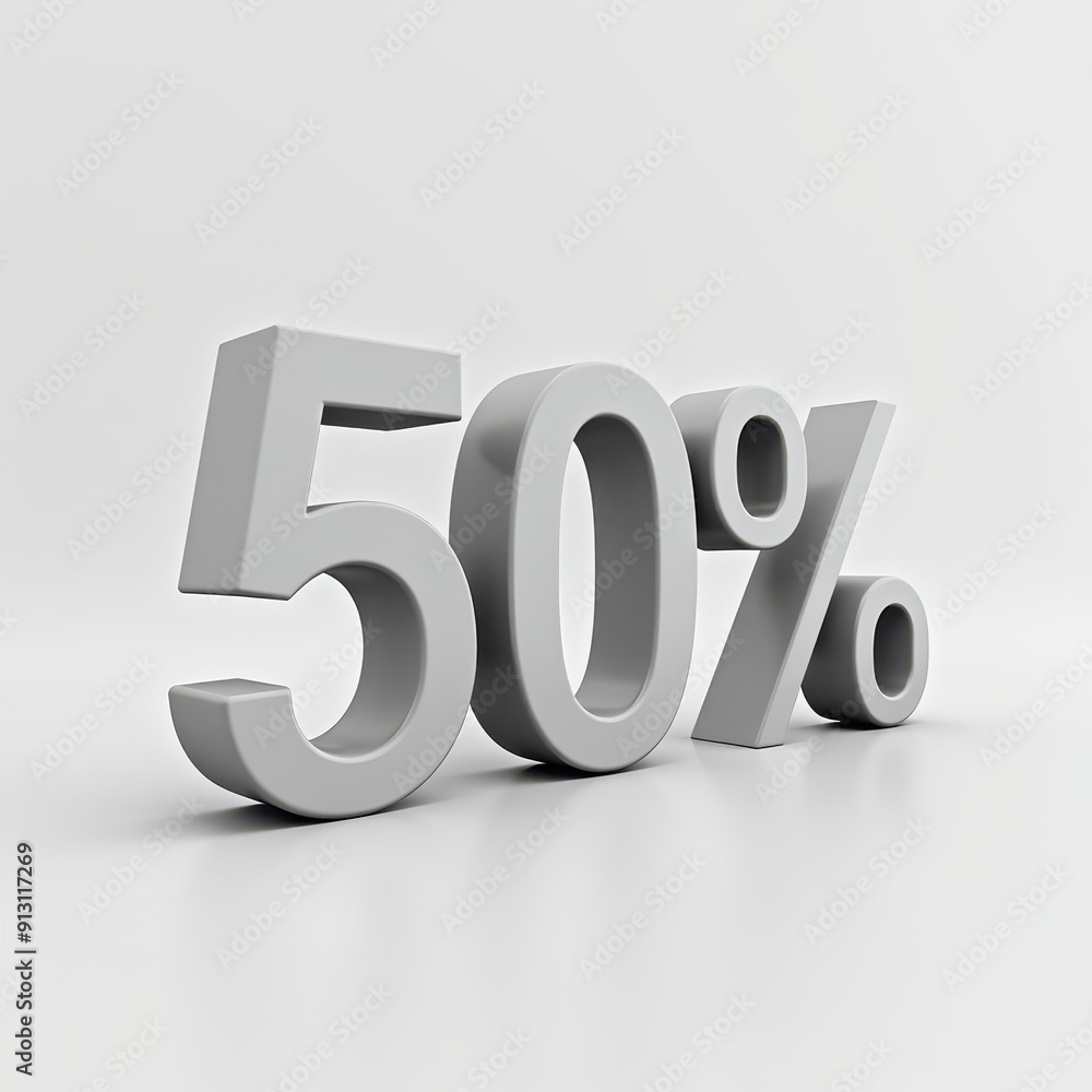 50 fifty percent off 3D text typography. Promotion, discount, offer concept banner design. 50 fifty percent off 3D text typography. Promotion, discount, offer concept banner design.