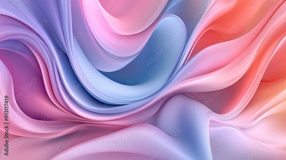 Fototapeta premium Abstract background with smooth, flowing lines and gradient hues, creating a sense of fluid motion and elegance