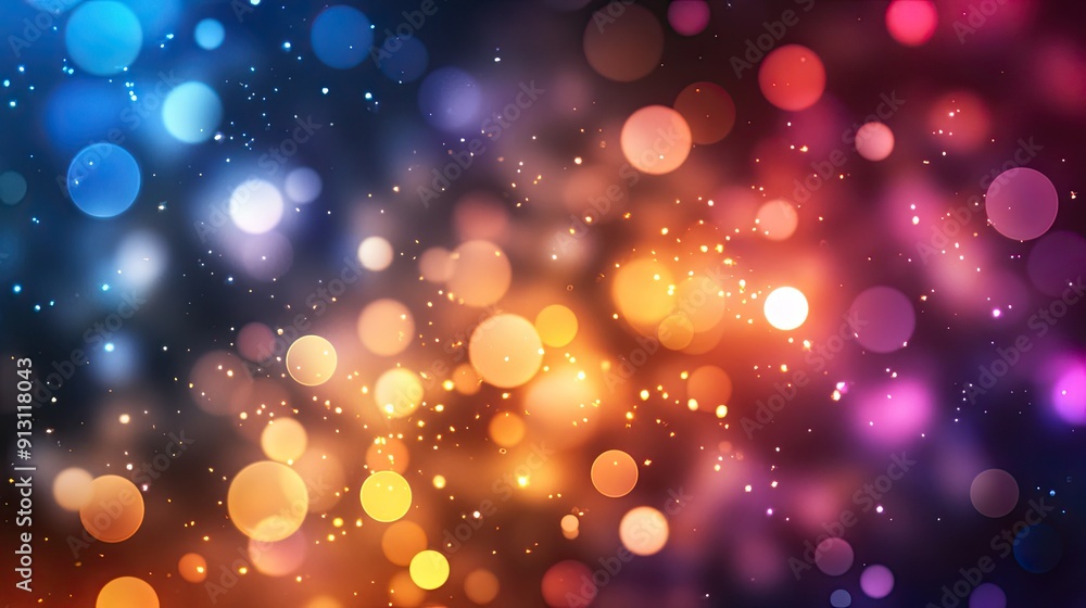 Abstract background with vibrant, colorful bokeh lights and blurred shapes, creating a magical and ethereal atmosphere Abstract background with vibrant, colorful bokeh lights and blurred shapes, creating a magical and ethereal atmosphere