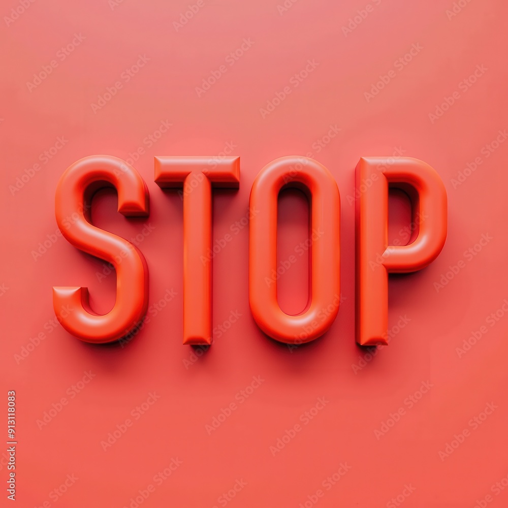 Bold red 'STOP' text on a matching red background. Bold red 'STOP' text on a matching red background.