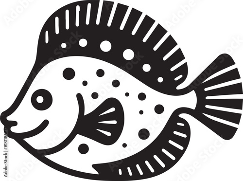  flounder vector silhouette illustration logo art
