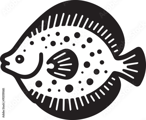 flounder vector silhouette illustration logo