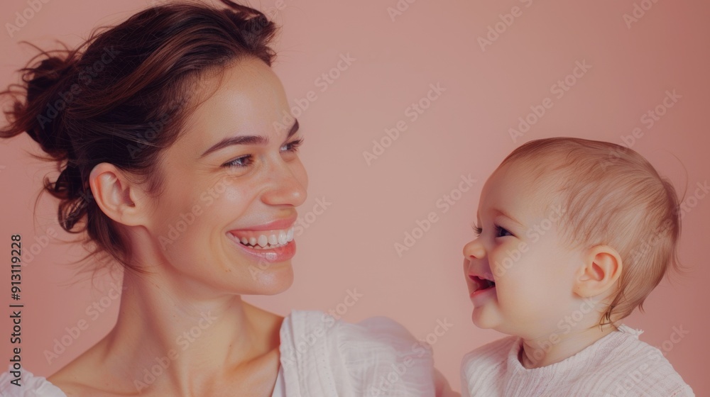 Heartfelt interaction of a mother and her joyful baby, reflecting their deep emotional connection. Heartfelt interaction of a mother and her joyful baby, reflecting their deep emotional connection.