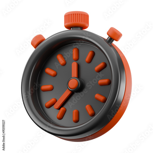 Premium fitness stopwatch icon 3d rendering on isolated background
