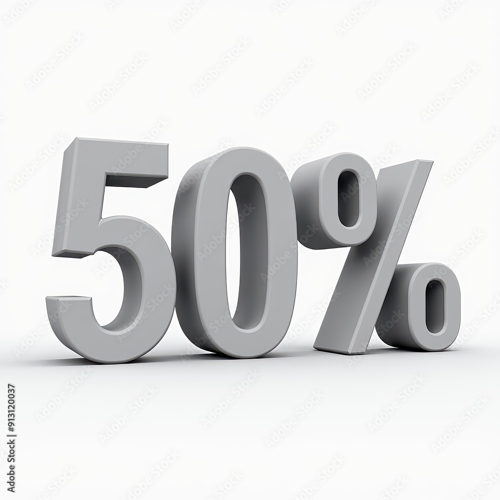 50 fifty percent off 3D text typography. Promotion, discount, offer concept banner design. 50 fifty percent off 3D text typography. Promotion, discount, offer concept banner design.