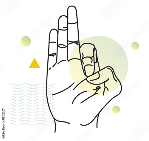 Human Hand - Gyan Mudra - ( Yoga ) - Illustration