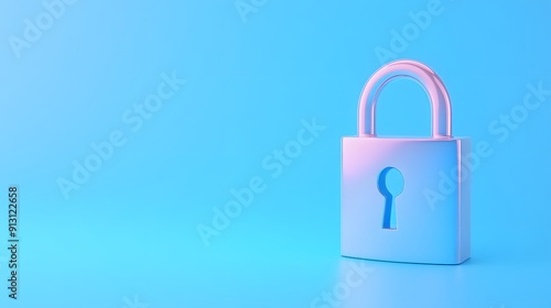 Secure padlock on a blue background representing safety, protection, and security. Ideal for concepts related to privacy and cybersecurity.