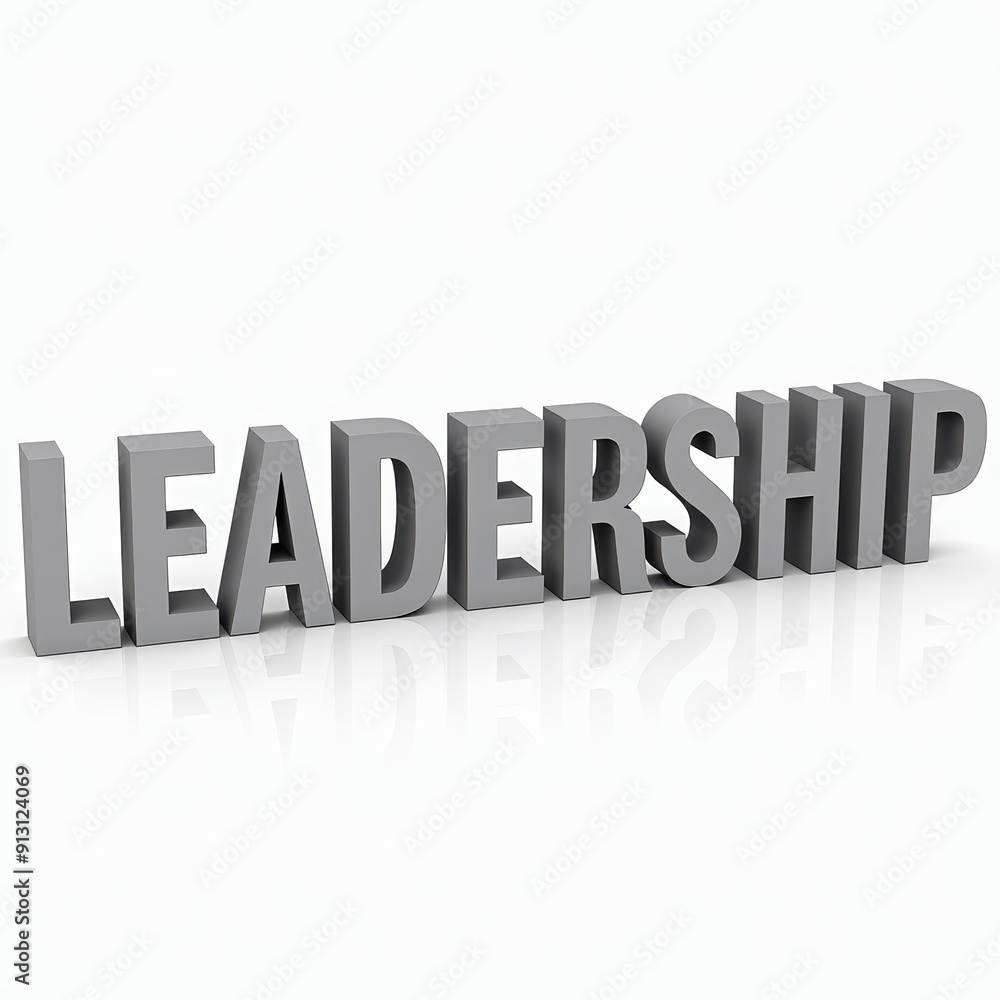 LEADERSHIP word 3D text typography. Business person, teamwork, direction concept finance web banner illustration. LEADERSHIP word 3D text typography. Business person, teamwork, direction concept finance web banner illustration.