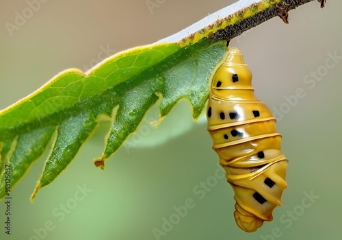 caterpillar on a leaf photo