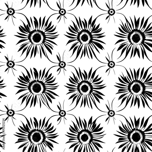 Alternating flower patterns in a rhythmic sequence, seamless pattern vector