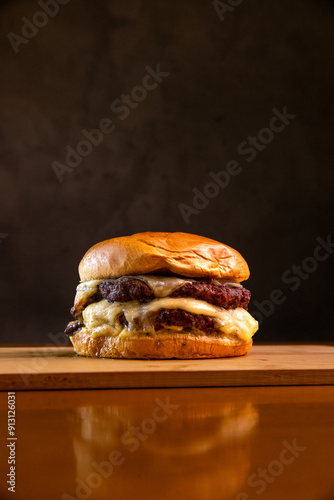 Obraz na plátne smash burger on table