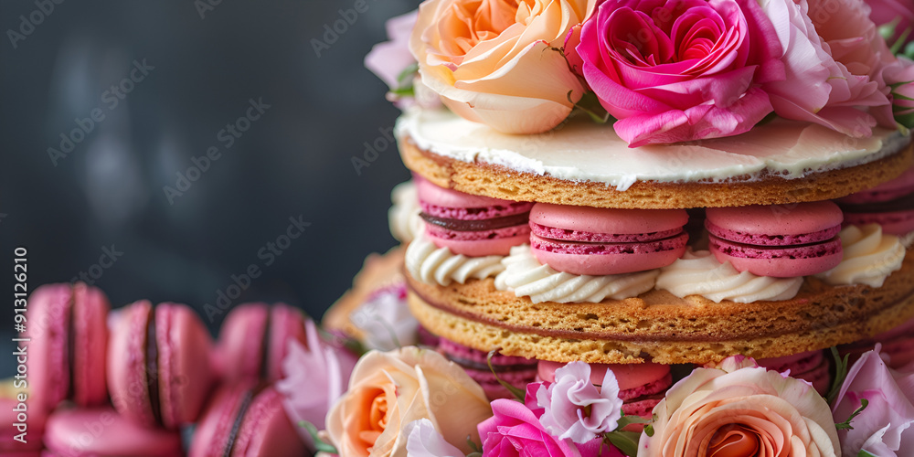 Festive Birthday Cake with Lit Candles Festive Birthday Cake with Lit Candles