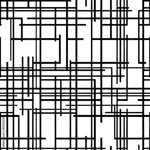Evenly spaced horizontal lines intersecting with vertical ones, seamless pattern vector
