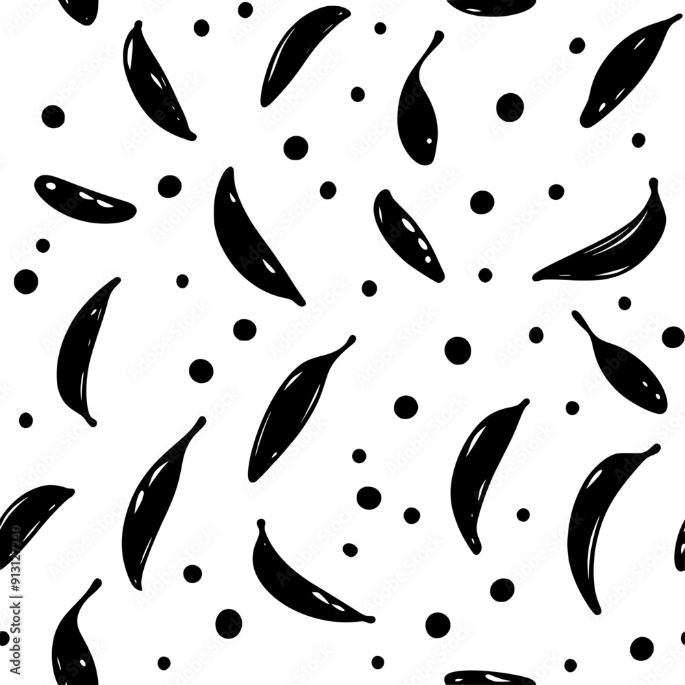 Naklejka premium Peas scattered in a consistent pattern across the entire surface, seamless pattern vector