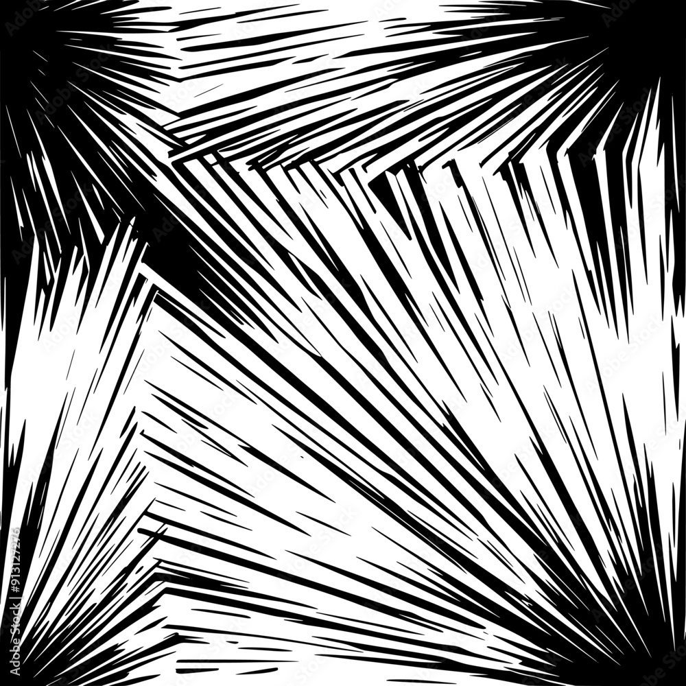 Obraz premium Radial lines extending from a central point, seamless pattern vector