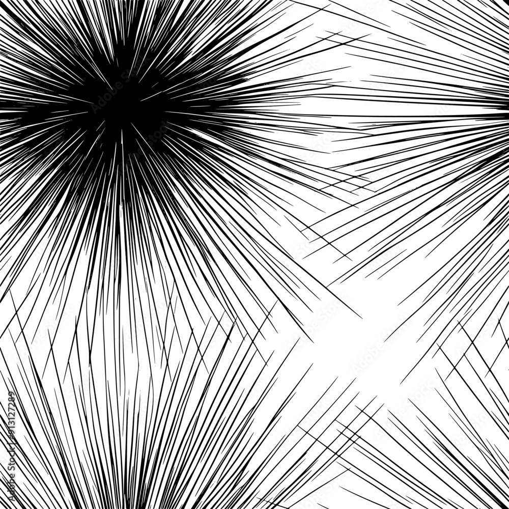 Obraz premium Radial pattern of lines emanating from a central point, seamless pattern vector