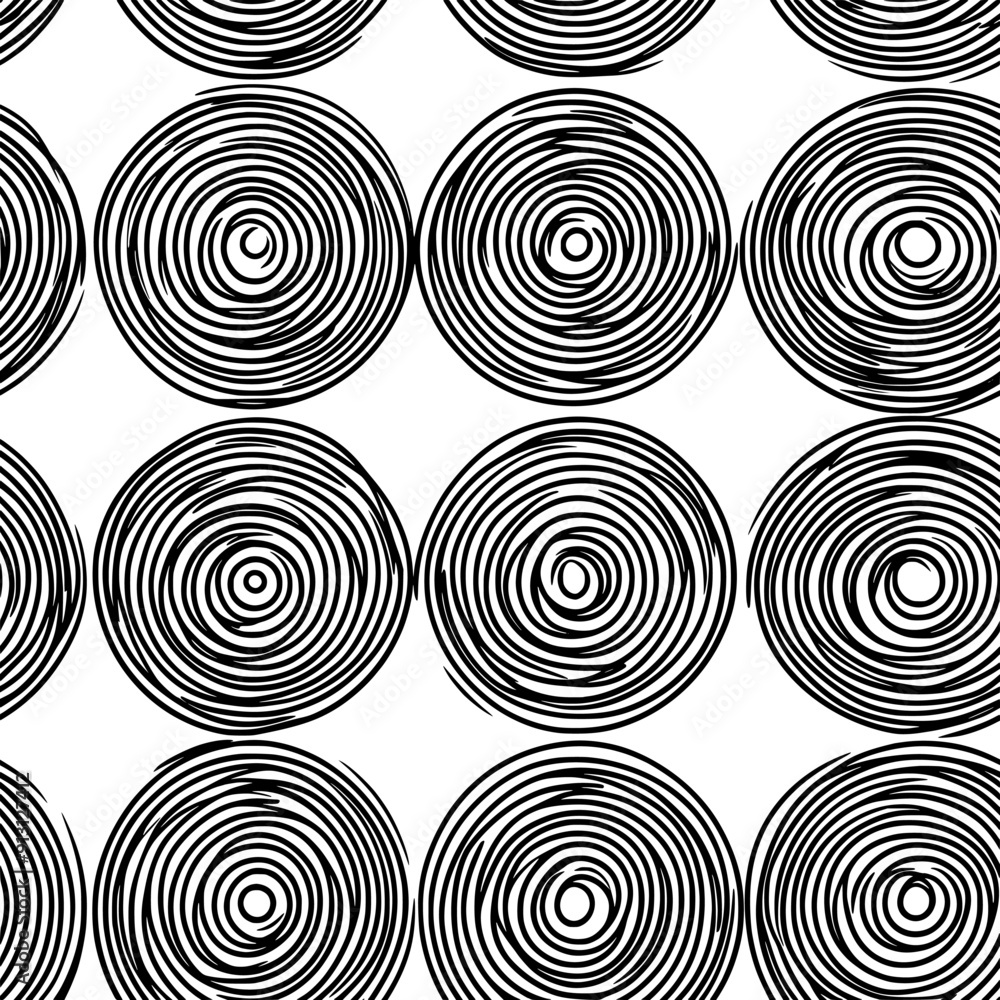Repeating pattern of concentric circles on the entire sheet, seamless pattern vector Repeating pattern of concentric circles on the entire sheet, seamless pattern vector