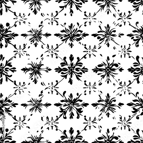 Repeating floral medallions evenly distributed across the surface, seamless pattern vector