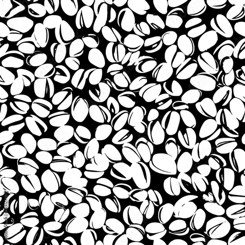 Scattered pistachios forming a uniform mosaic design, seamless pattern vector