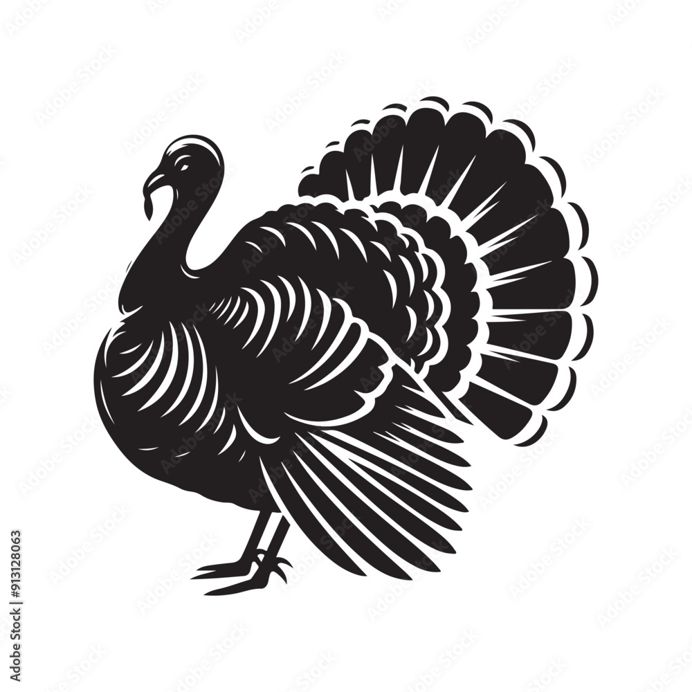 Turkey silhouette vector illustration Turkey silhouette vector illustration