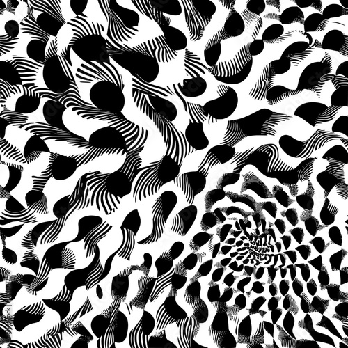 Spirals radiating outward from a central point on the paper, seamless pattern vector