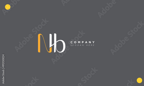  NB Alphabet letters Initials Monogram logo BN, N and B