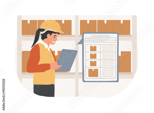 Inventory tracking isolated cartoon vector illustrations.