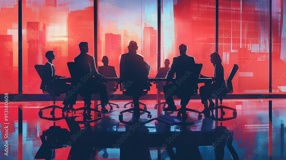 Business meeting analyzing goals illustration Business meeting analyzing goals illustration
