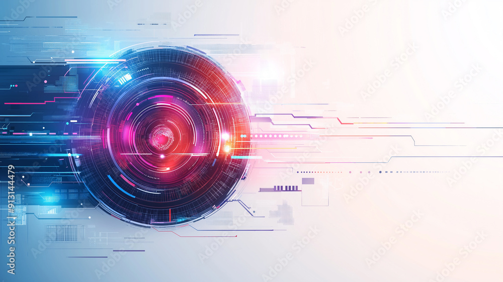 Obraz premium abstract technology background with circles