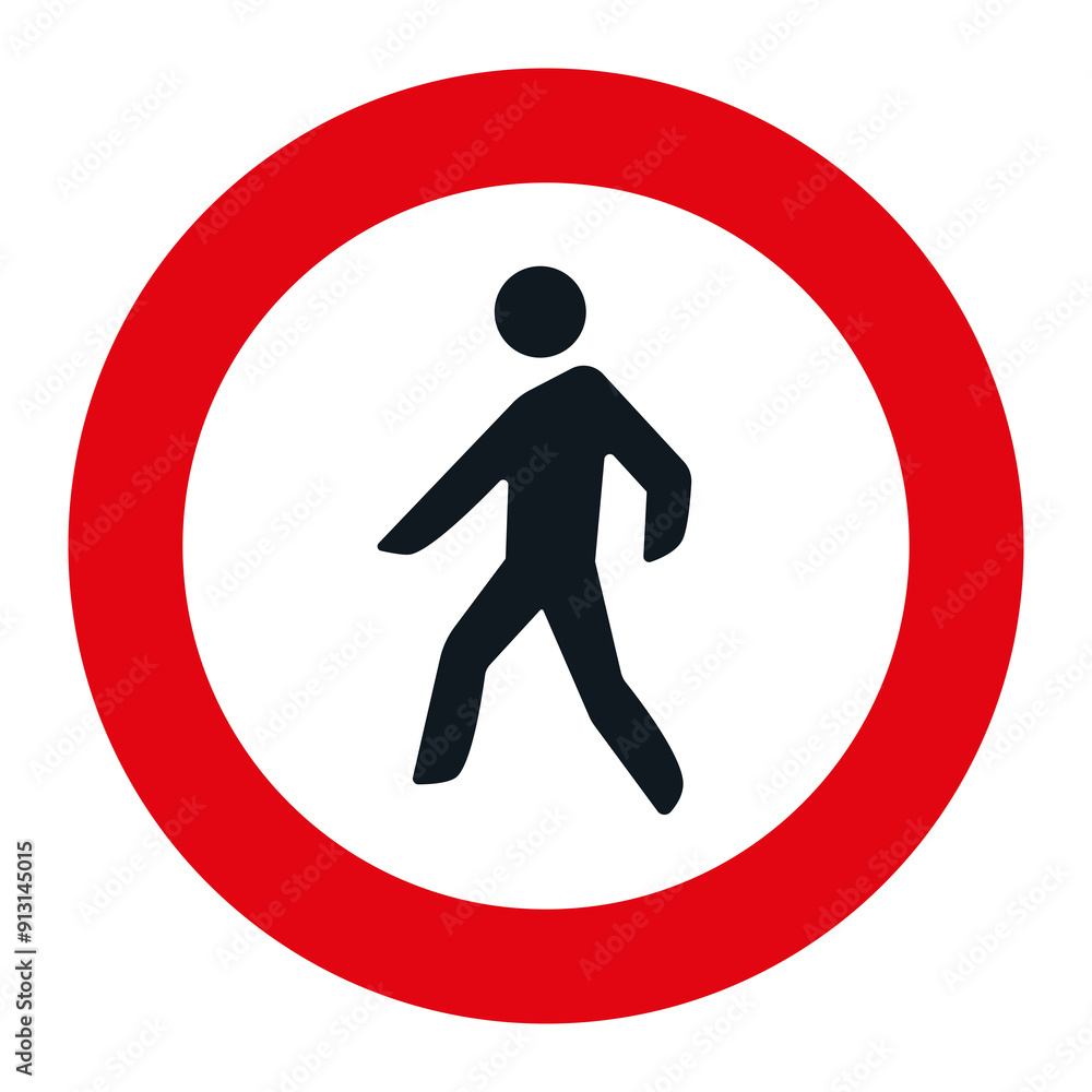 PROHIBITORI SIGN, R-116 - Denied entry to pedestrians - PNG PROHIBITORI SIGN, R-116 - Denied entry to pedestrians - PNG