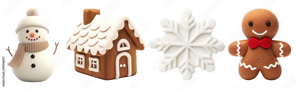 3D Christmas wool png cut out image set 3D Christmas wool png cut out image set