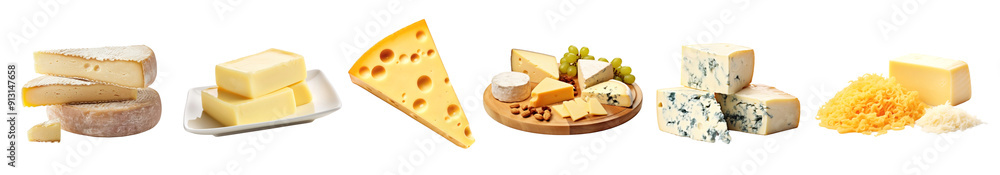Cheese png cut out element set Cheese png cut out element set