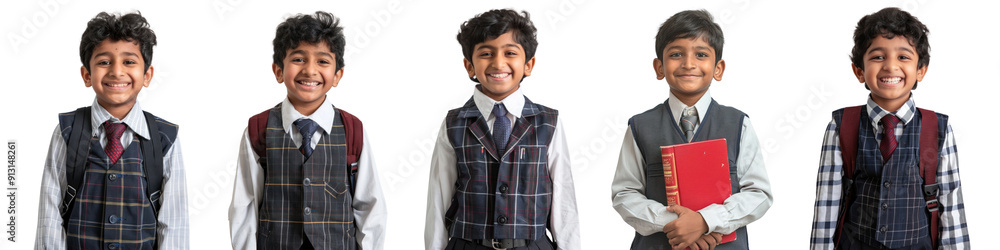 Indian boy student png cut out element set Indian boy student png cut out element set