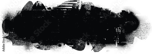 Glitch distorted grange shape . Noise grungy logo . Trendy defect error shapes . Glitched frame .Grunge textured . Distressed effect .Vector shapes