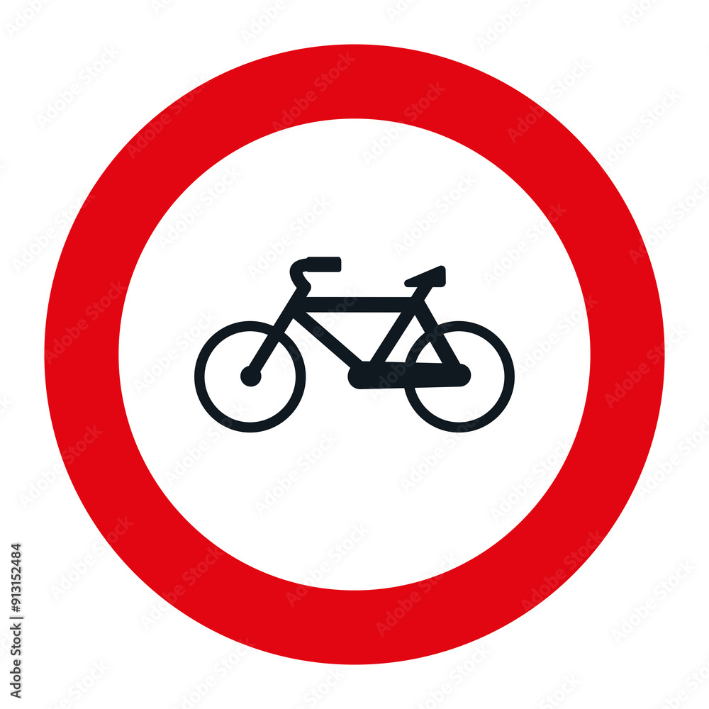 PROHIBITORI SIGN, R-114 - Denied entry to cycles
PROHIBITORI SIGN, R-114 - Denied entry to cycles