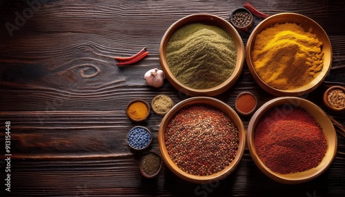 spices on a board