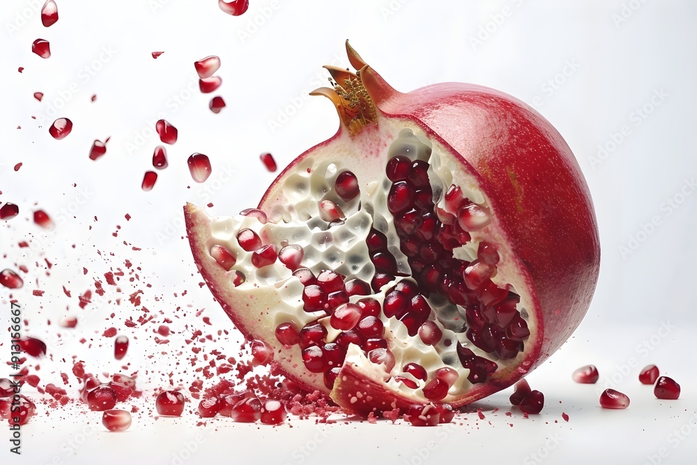 pomegranate fruit isolated on white pomegranate fruit isolated on white