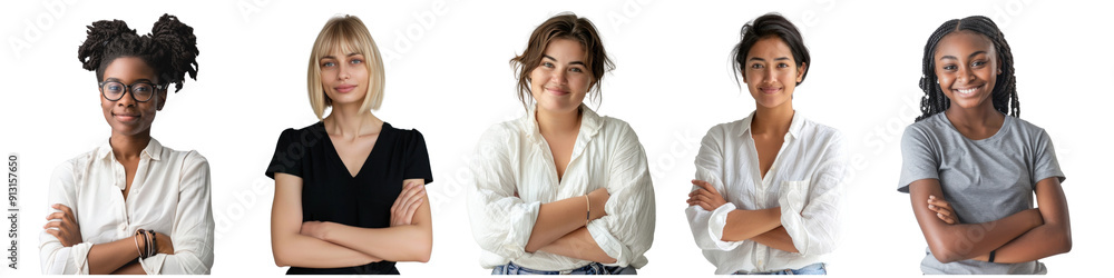 Diversity people arm crossed png cut out element set Diversity people arm crossed png cut out element set