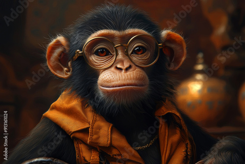 Wallpaper Mural Animal Monkey plays poker blackjack in a casino, fantasy Torontodigital.ca