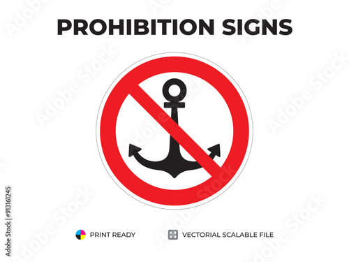 Prohibition signs. Indicatoare de interzicere. Запрещающие знаки. Do not throw the anchor. Nu aruncați ancora. Якорь не бросать (1) photo